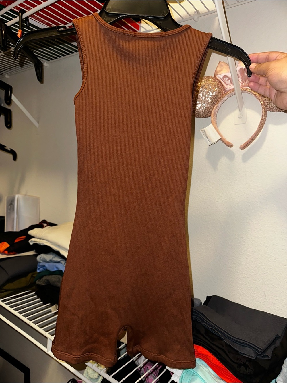 wild fable Rust Ribbed Tank Romper - Picture 2 of 3